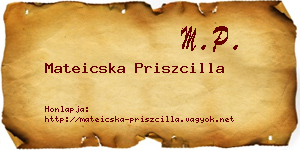 Mateicska Priszcilla névjegykártya